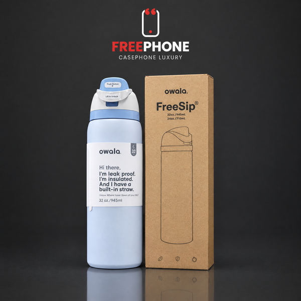 Gourde 32 oz isotherme avec paille – Bleu Ciel