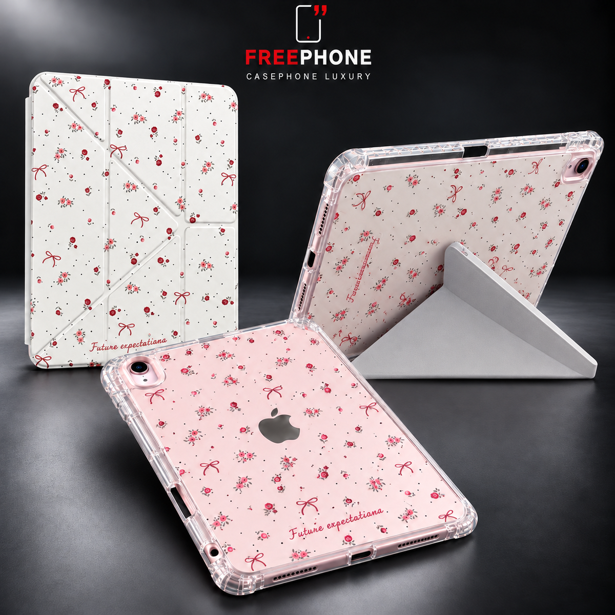 Coque iPad Fleurs et Nœuds