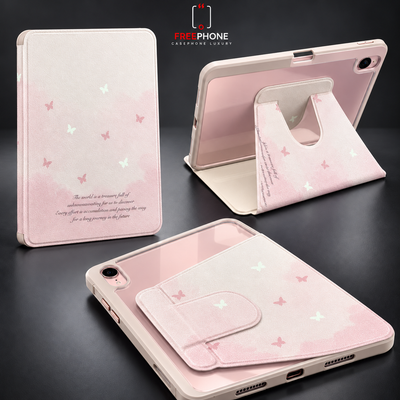 Case iPad Papillon Rose