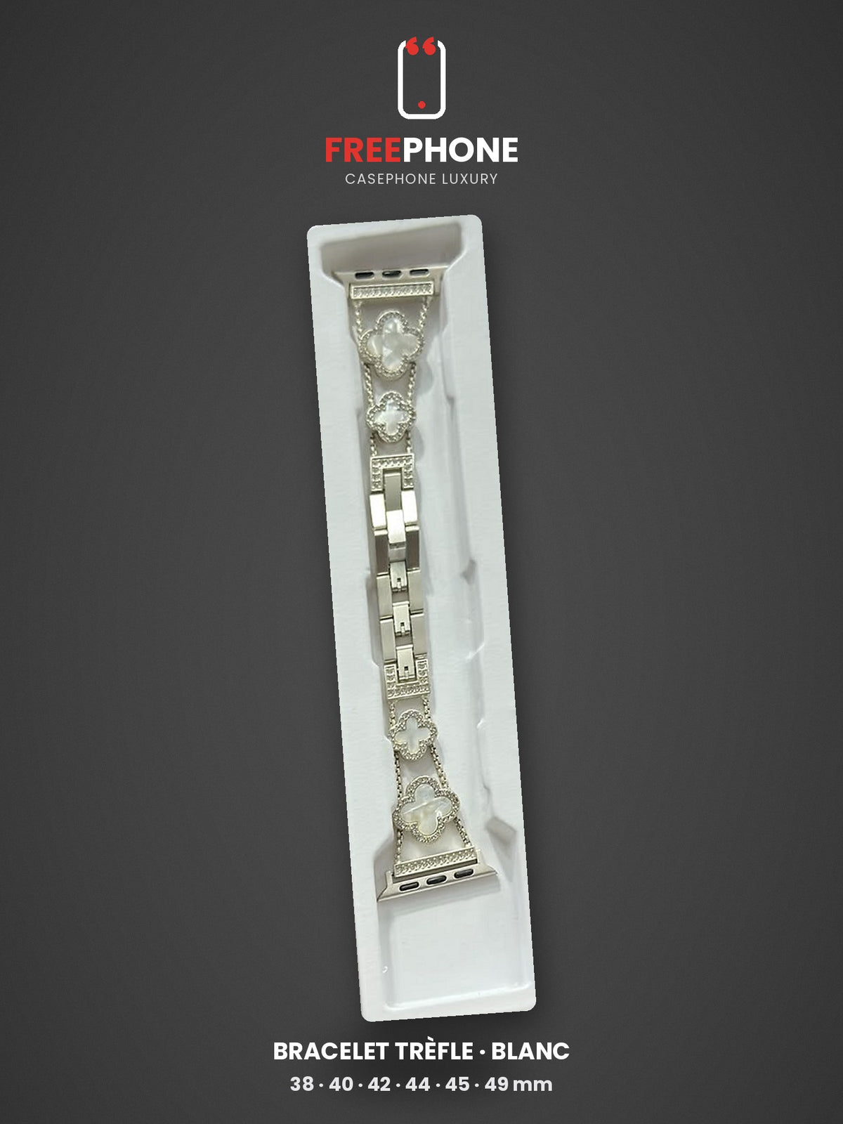 Bracelet Apple Watch Trèfle Blanc
