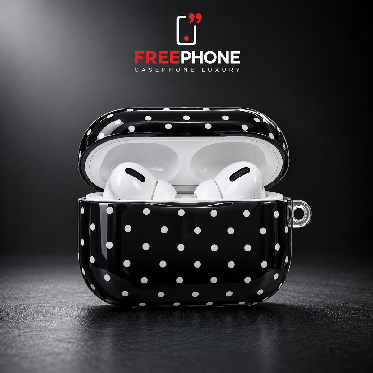Protection AirPods Polka Dots – Noir