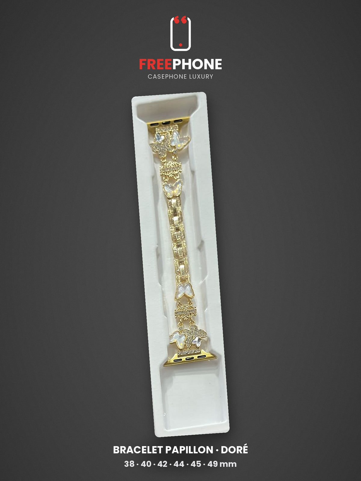 Bracelet Apple Watch Papillon Doré