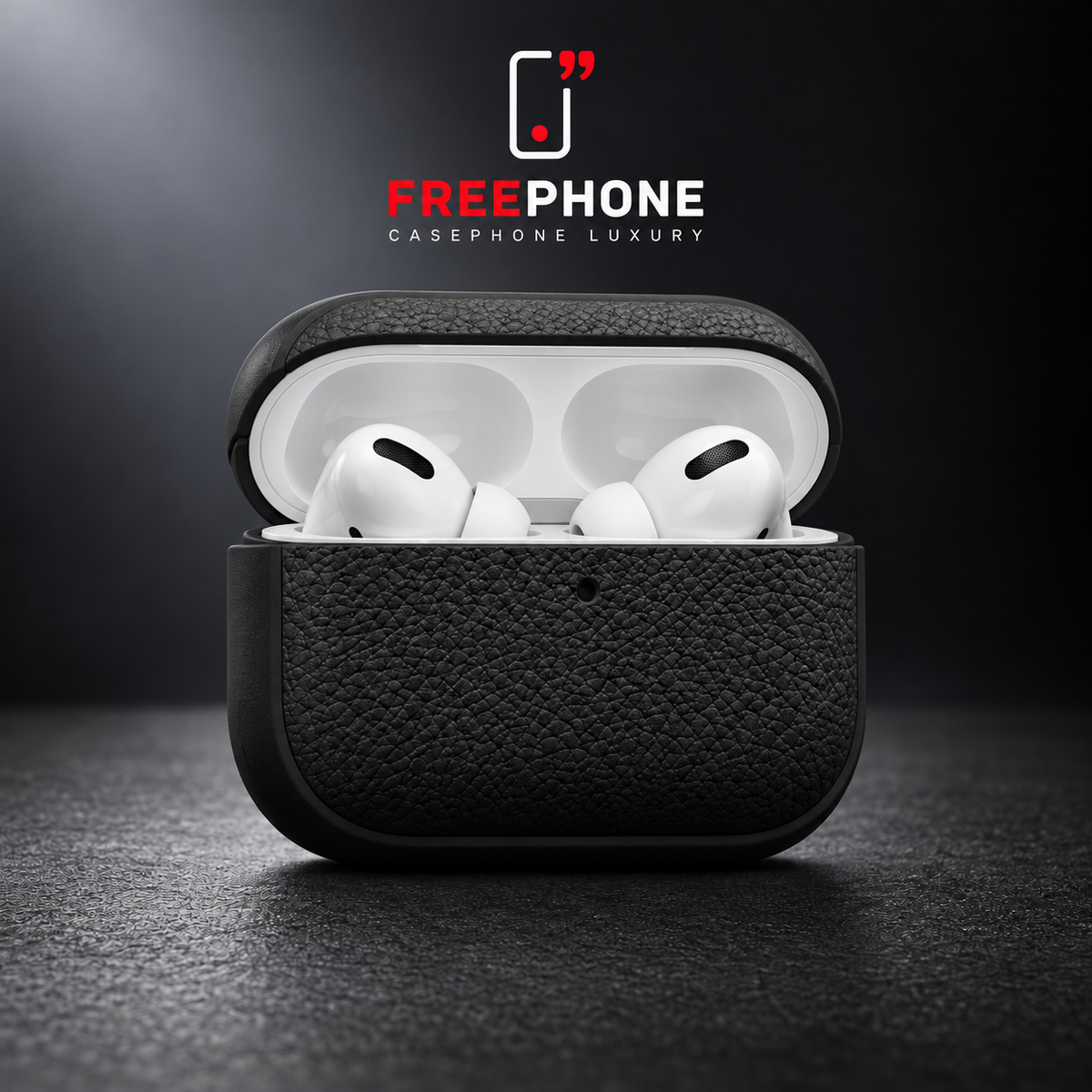 Protection AirPods Cuir – Noir