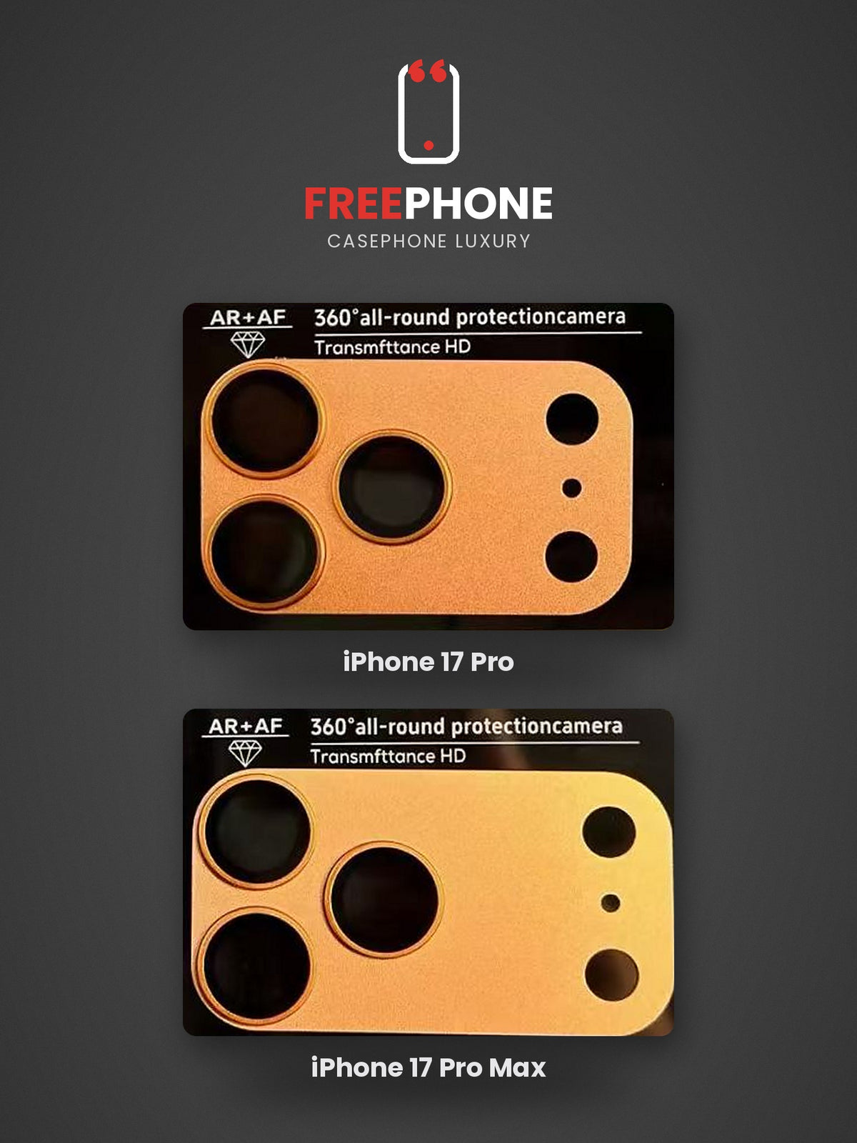 Protection Caméra Métal Premium – iPhone 18 Pro Max / 18 Pro / 17 Pro Max / 17 Pro
