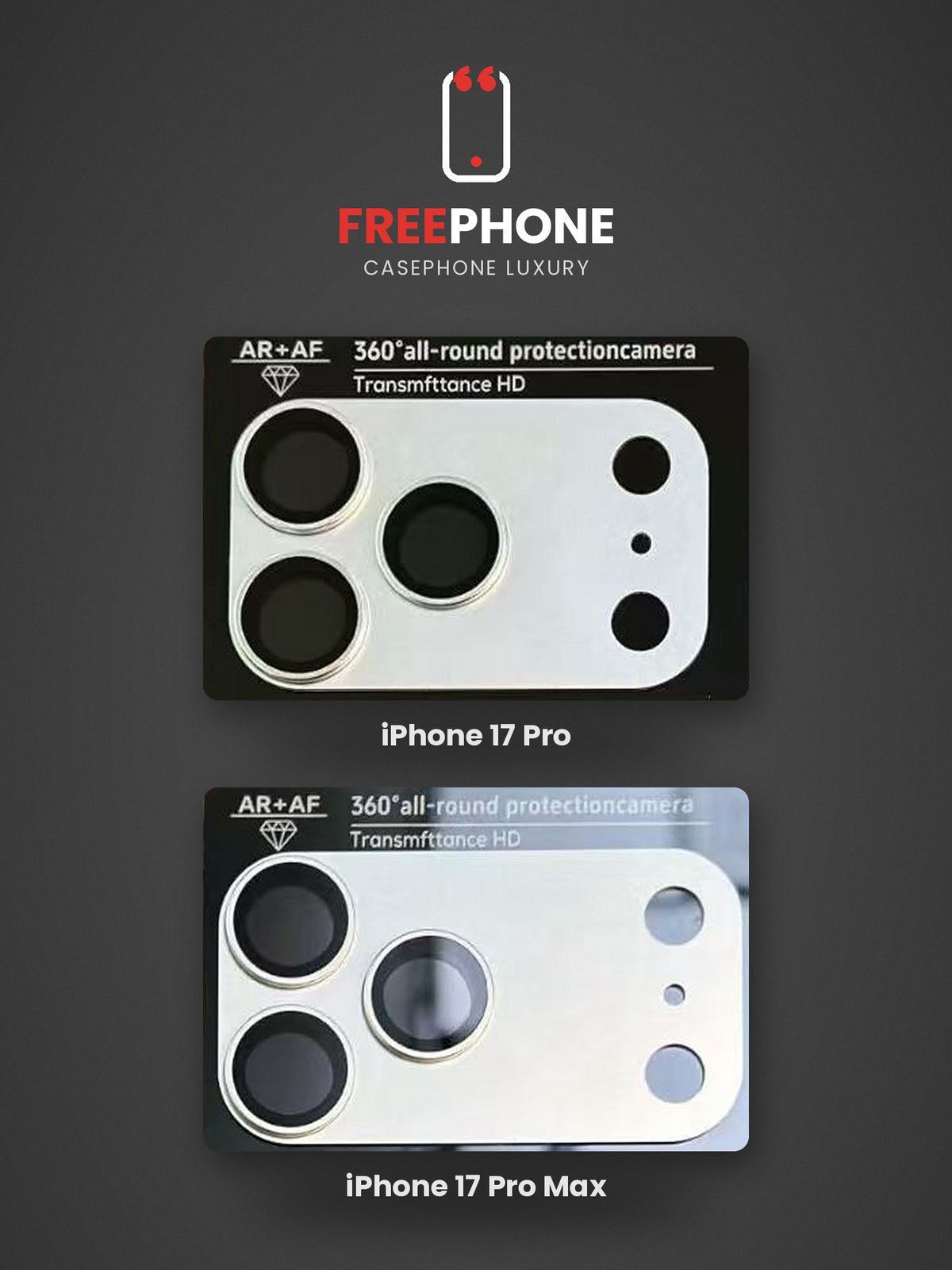 Protection Caméra Métal Premium – iPhone 18 Pro Max / 18 Pro / 17 Pro Max / 17 Pro