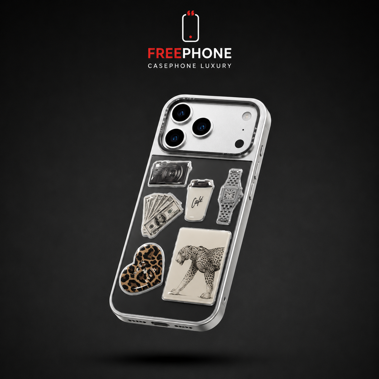 POCHETTE FREEPHONE MIROIR AVEC STICKERS 3D OFFERT