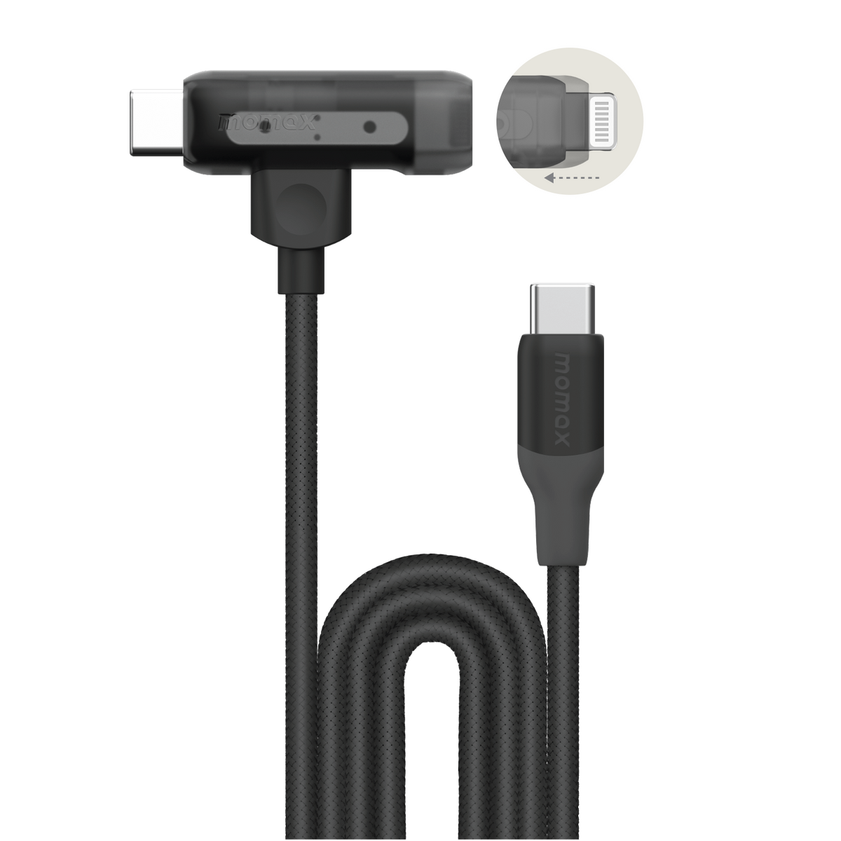 MOMAX 1-Link Flow Duo USB-C & Lightning Braided Cable 1.5m