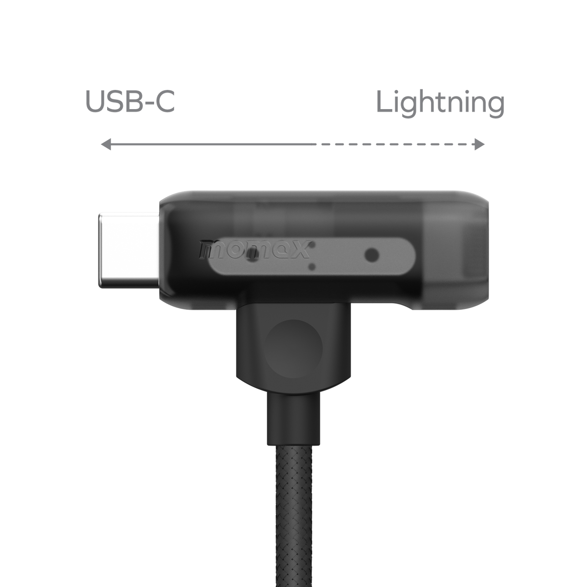 MOMAX 1-Link Flow Duo USB-C & Lightning Braided Cable 1.5m