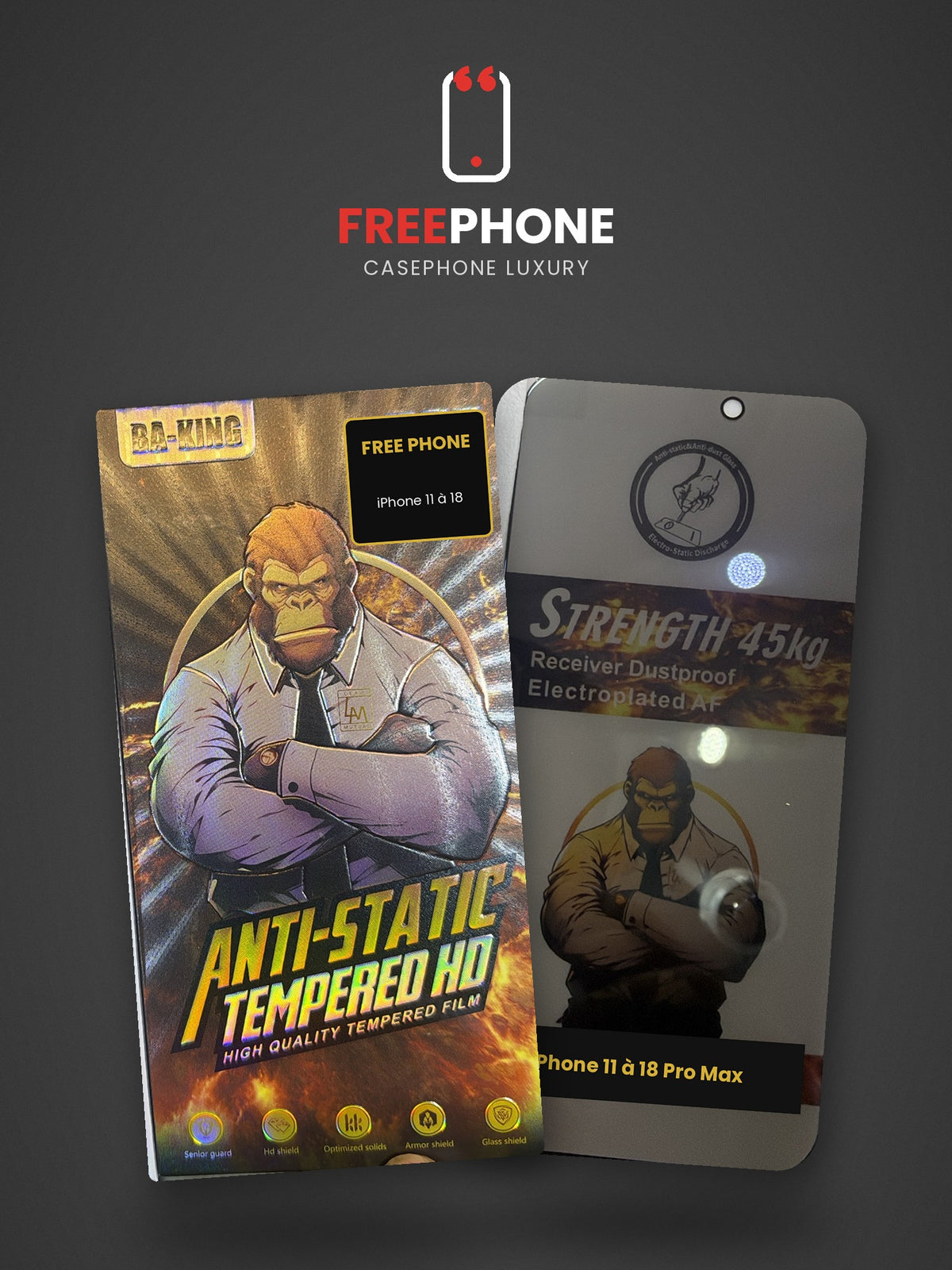 Glass iPhone Fumé Anti-Espion 45KG