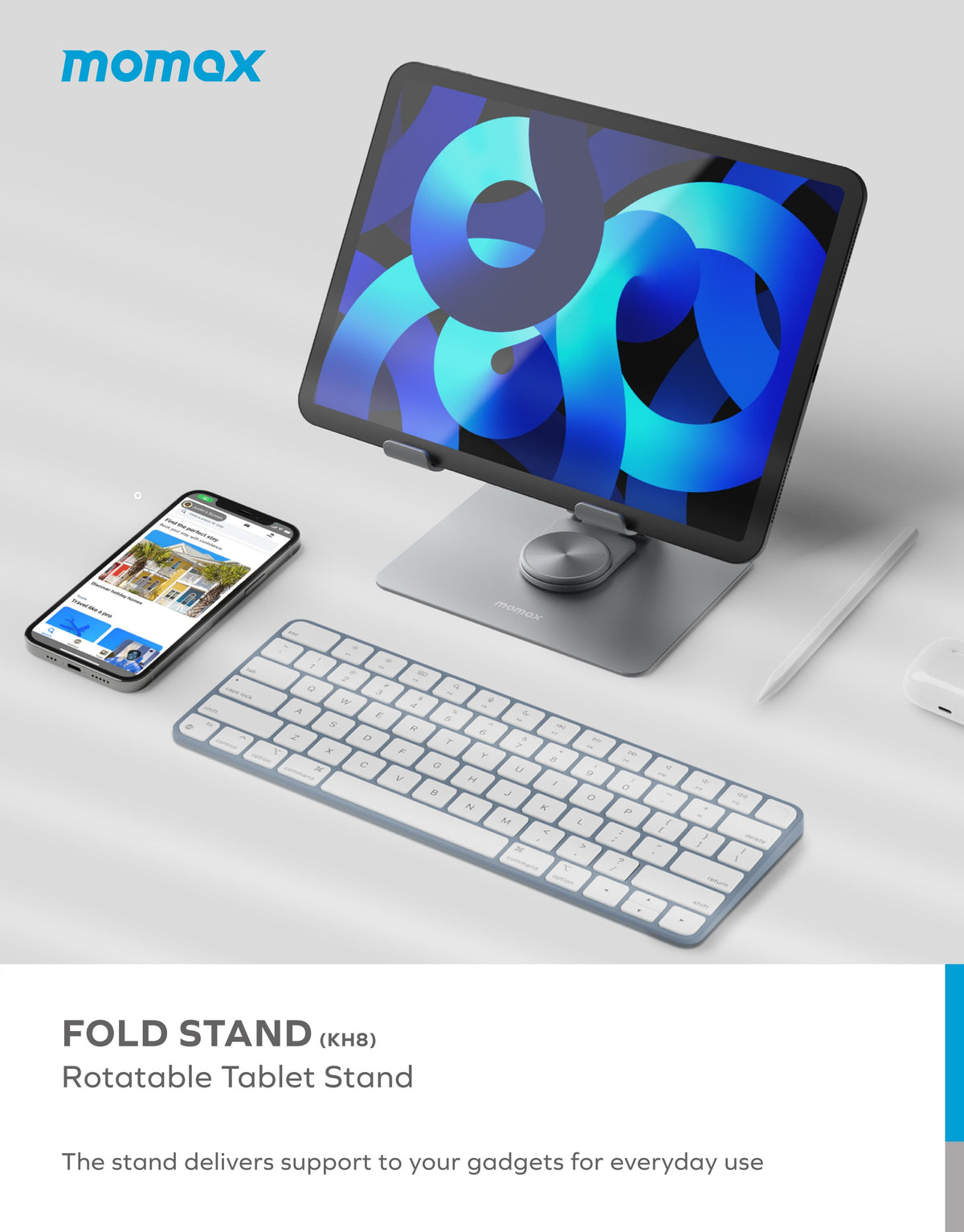 MOMAX Fold Stand Rotating Tablet Stand