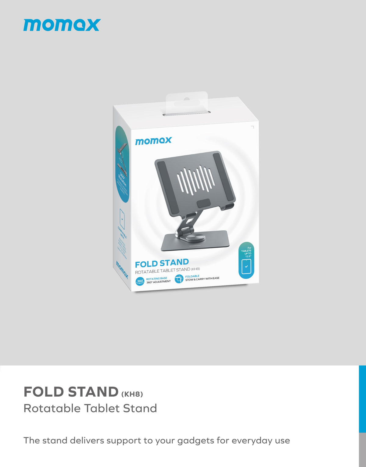 MOMAX Fold Stand Rotating Tablet Stand