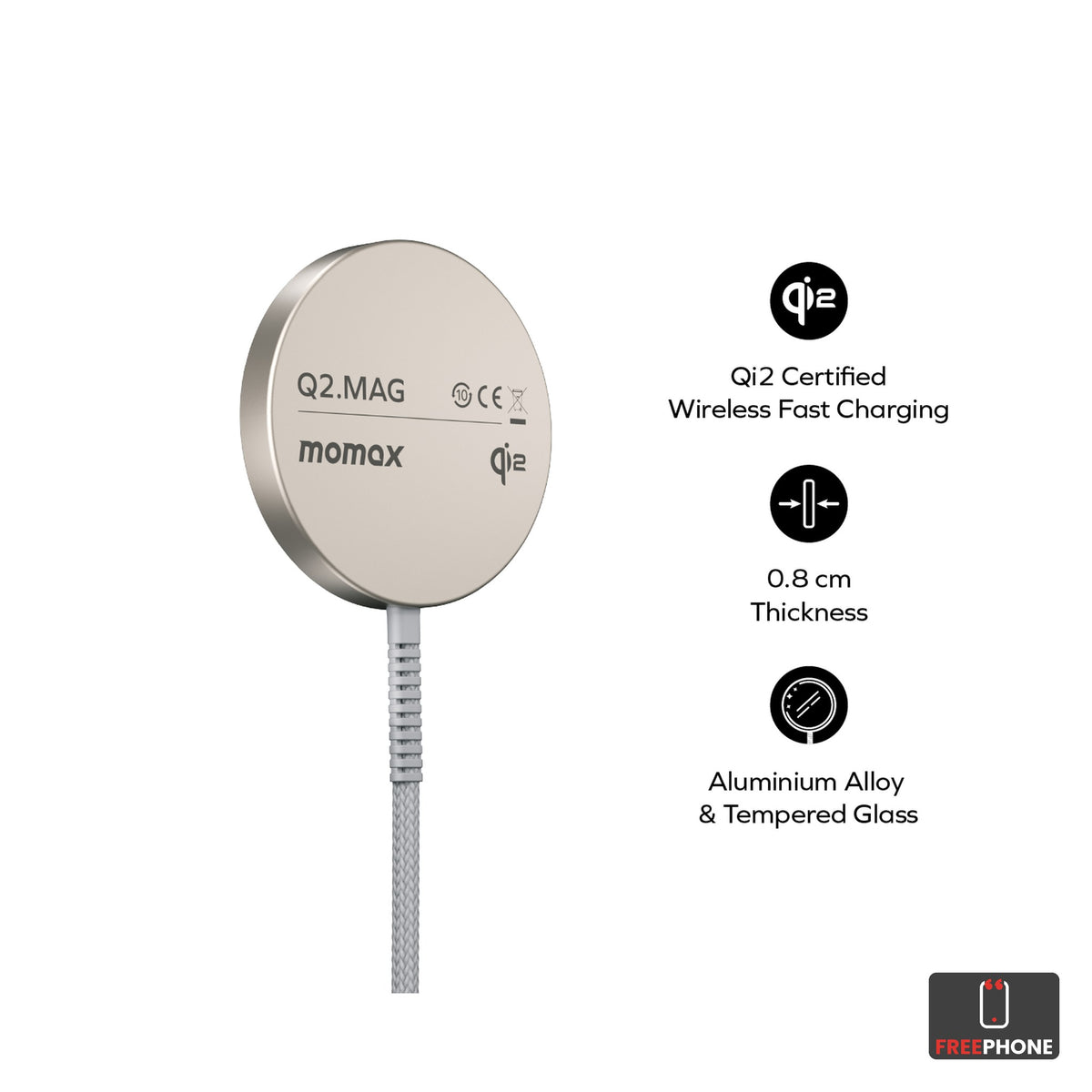 MOMAX Q2.Mag Portable Magnetic Wireless Charger 15W