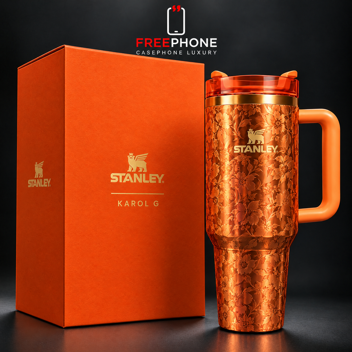Gourde 40 oz Orange Floral