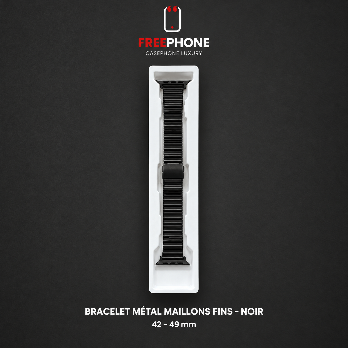 Bracelet Métal Maillons Fins – Noir