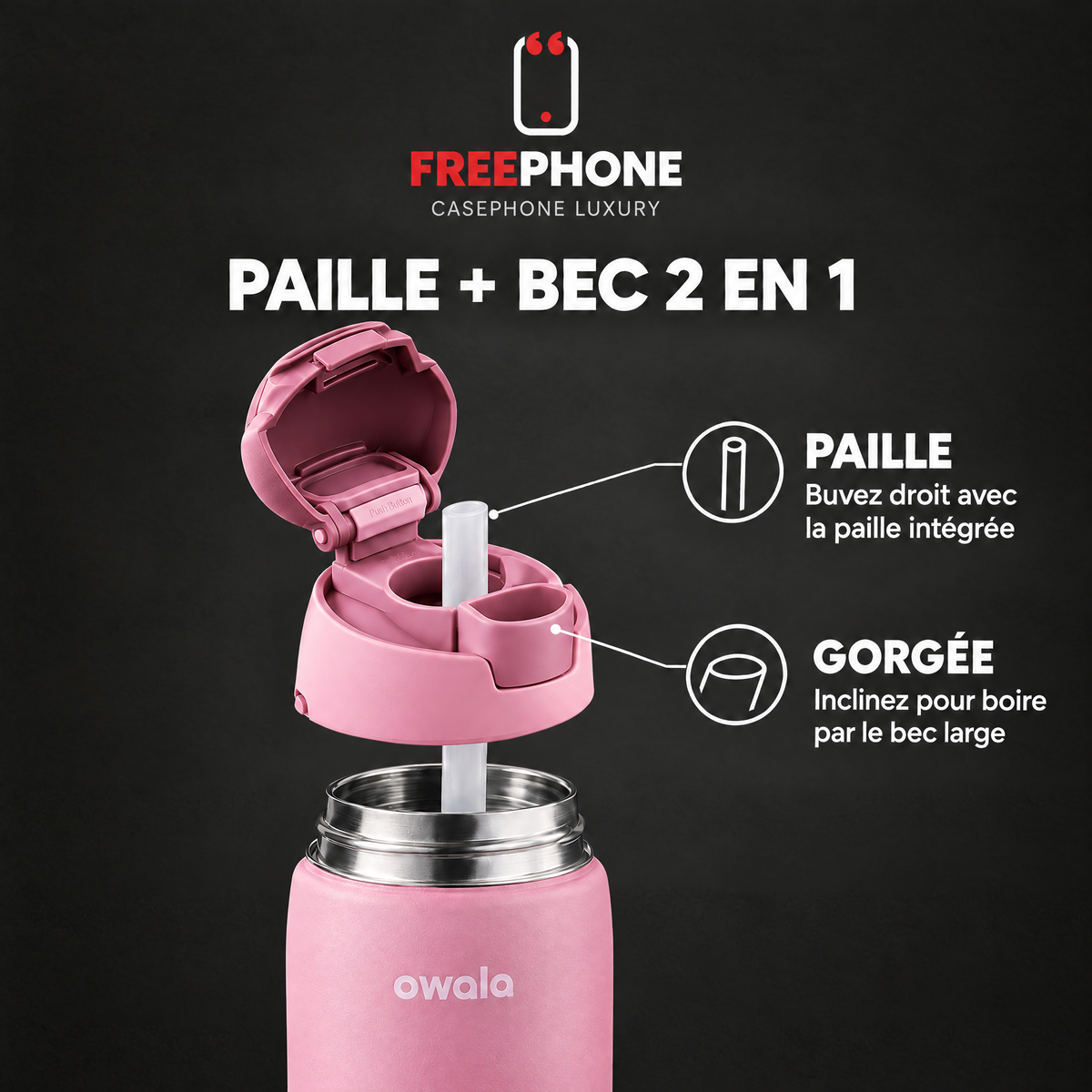 Paille et bec 2 en 1