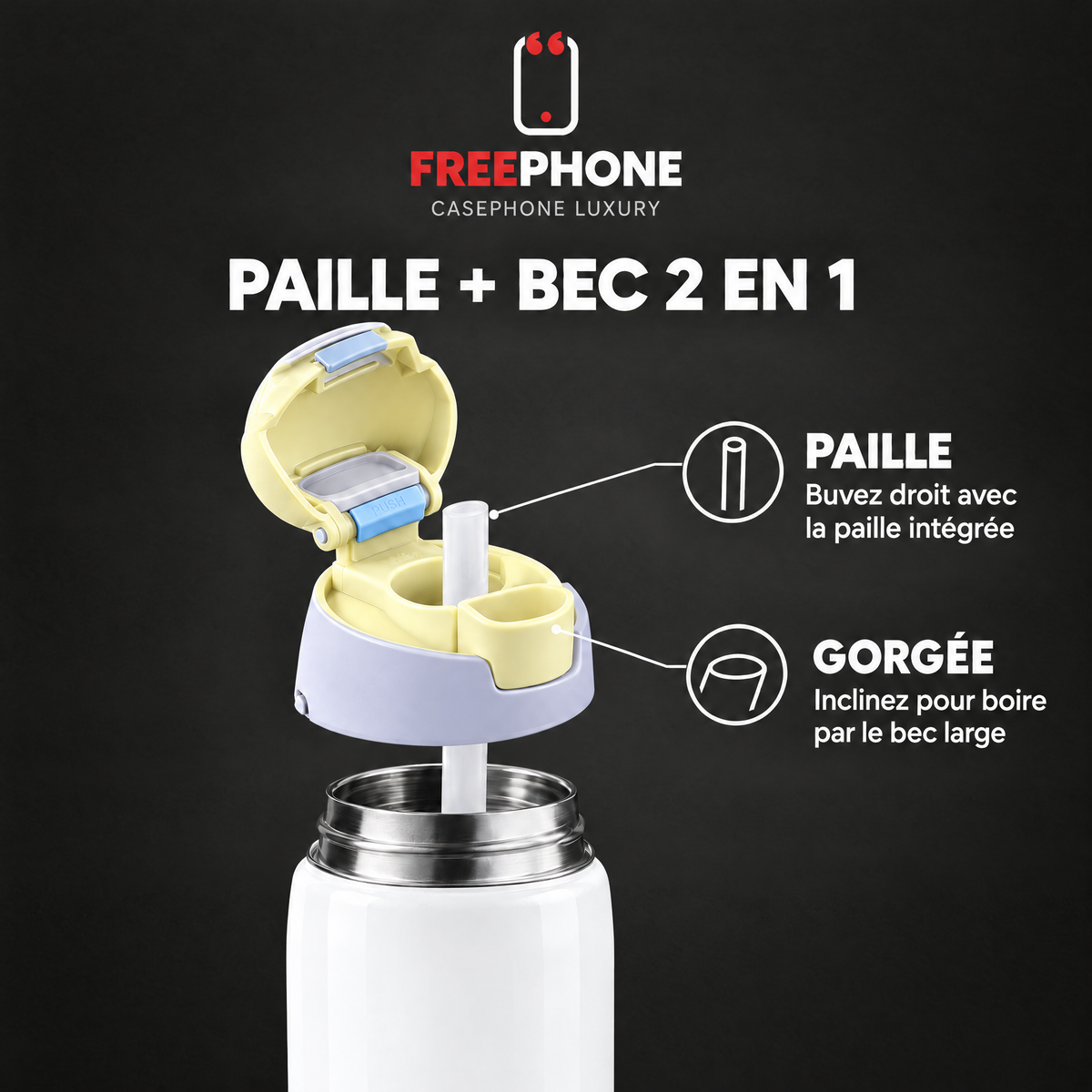 Paille et bec 2 en 1
