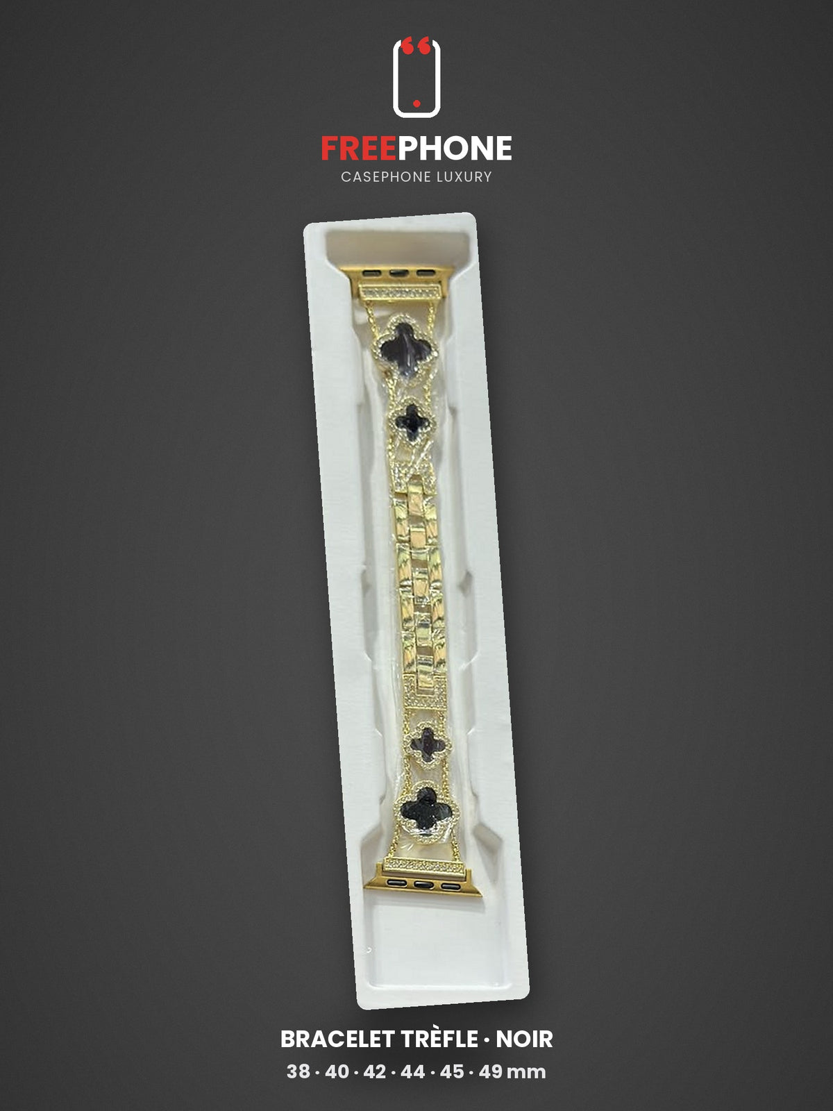 Bracelet Apple Watch Trèfle Noir