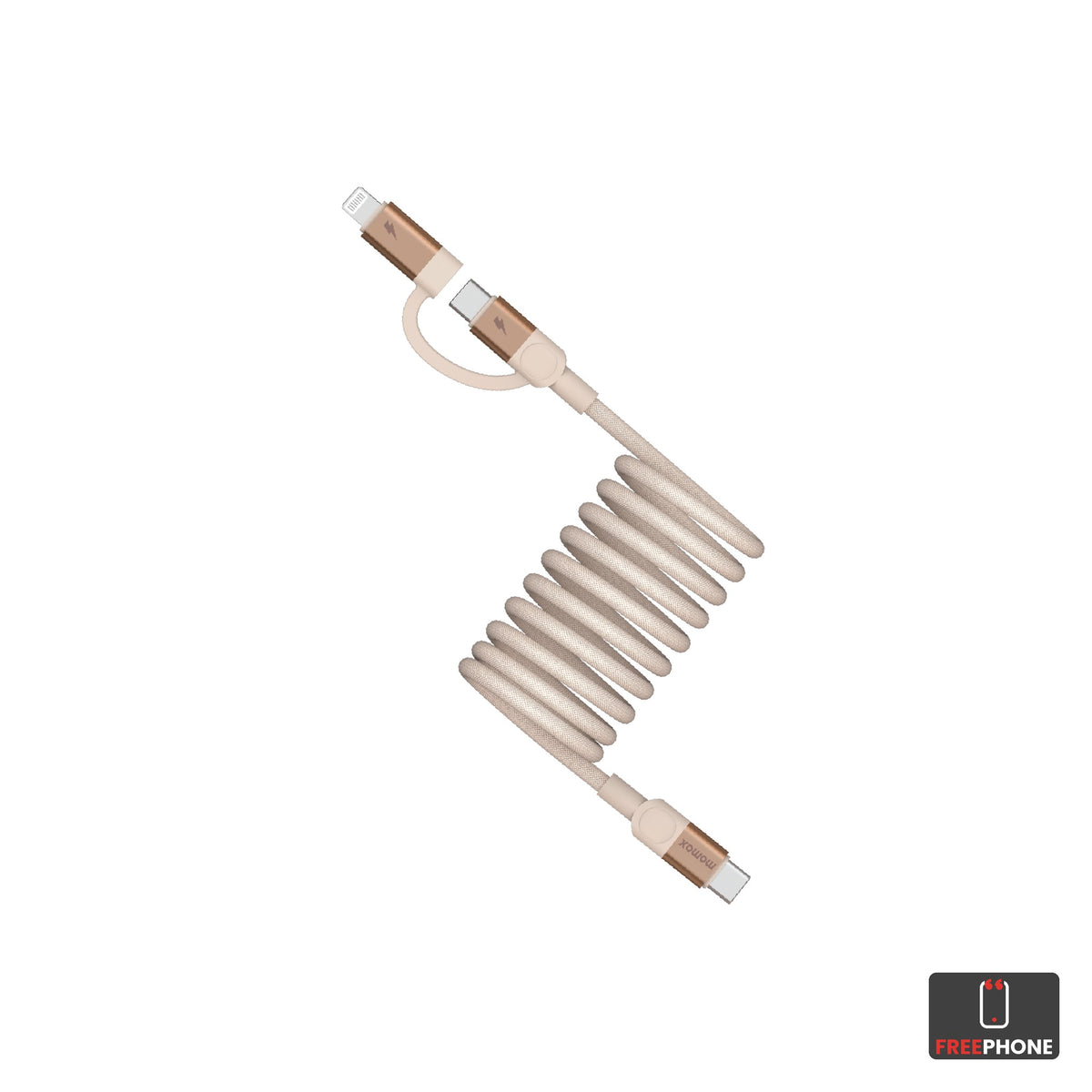 MOMAX Mag.Link Duo Magnetic Cable USB-C to USB-C & 8-pin 60W