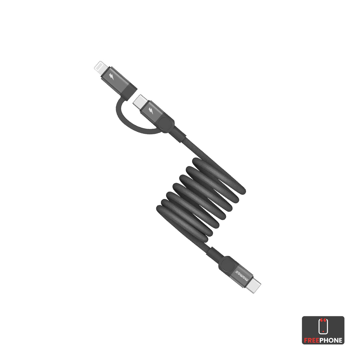 MOMAX Mag.Link Duo Magnetic Cable USB-C to USB-C & 8-pin 60W