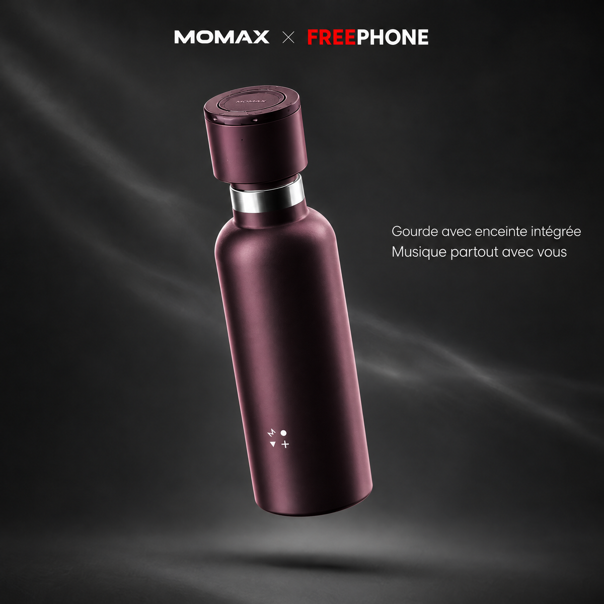 MOMAX 1-Vibe Bottle – Water Bottle with Speaker