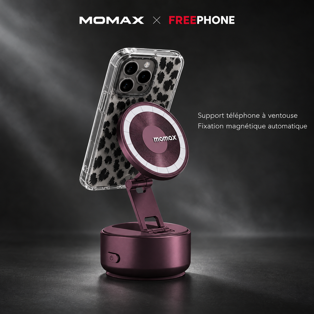 MOMAX 1-Snap Go Auto Suction Magnetic Phone Stand