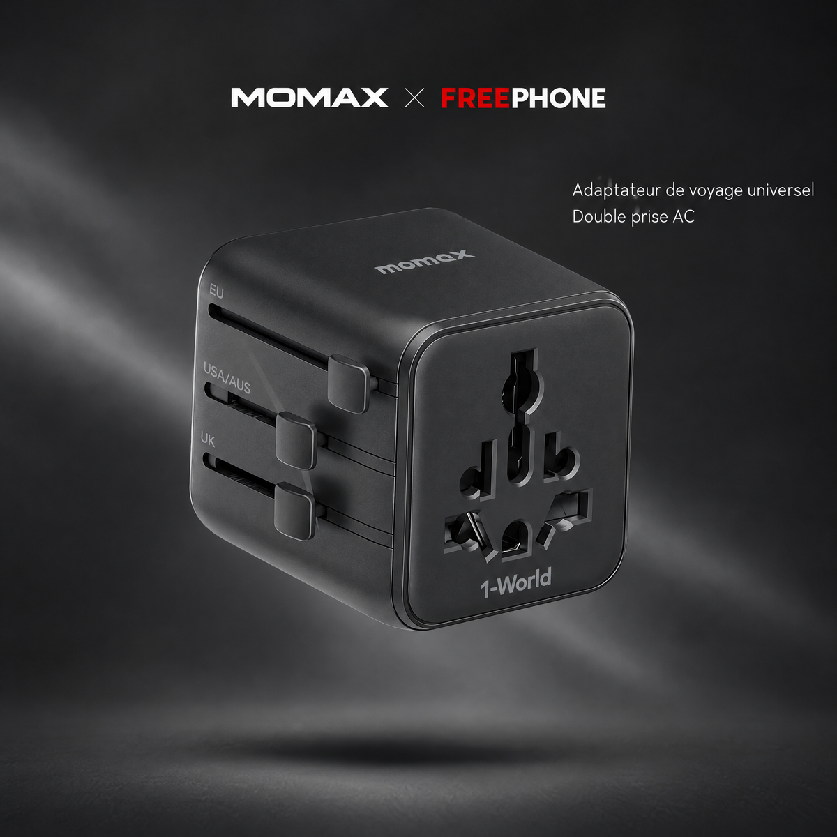MOMAX 1-World Universal Travel Charger Dual AC