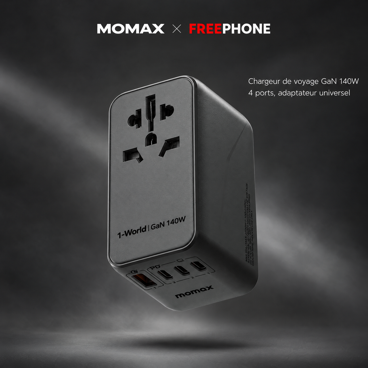 MOMAX 1-World 4-Port Universal Travel GaN Charger 140W