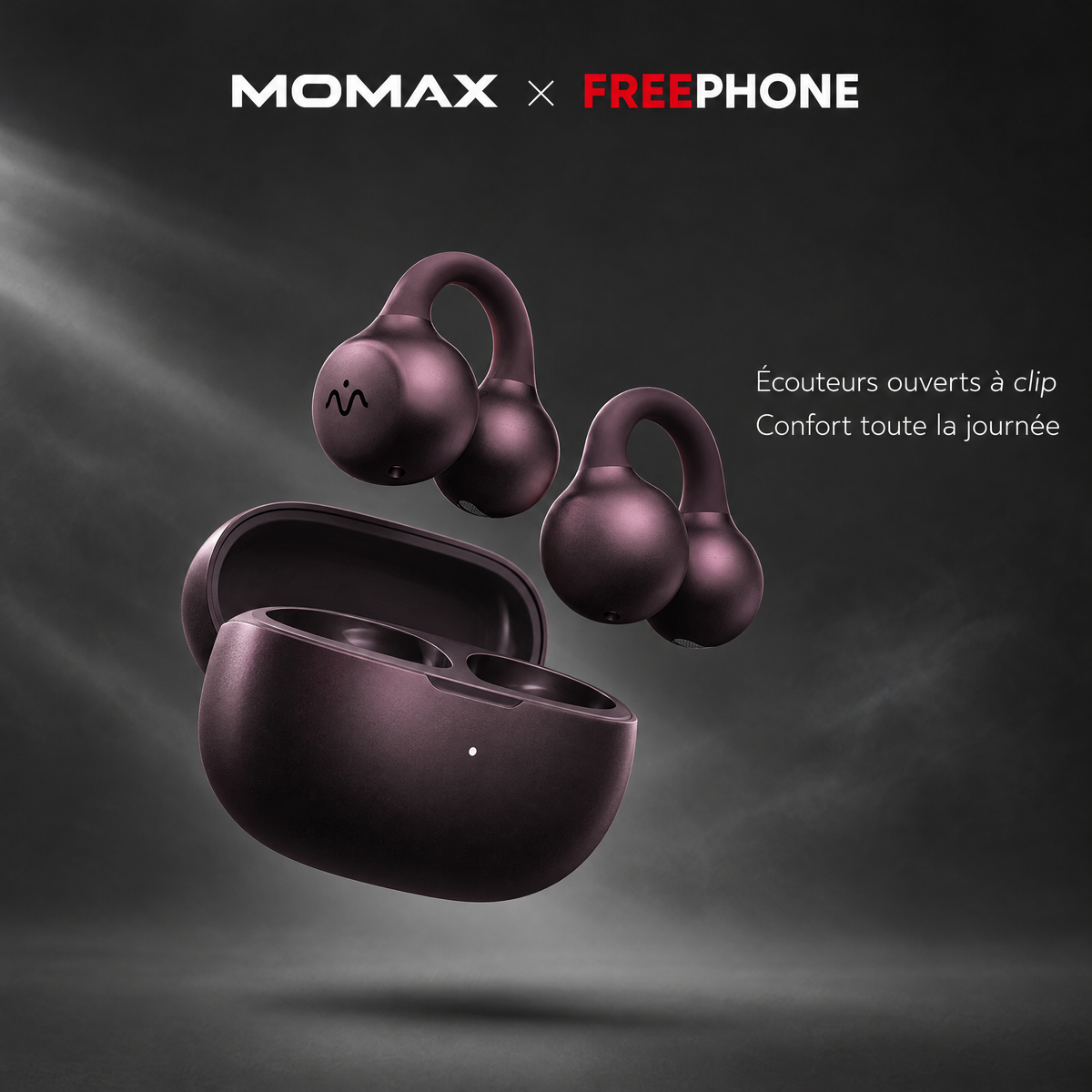 MOMAX 1-Vibe Clip M.IN.D Clip-On Earbuds