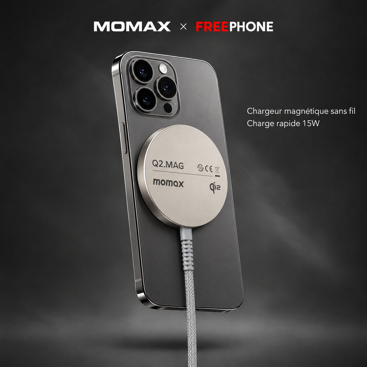 MOMAX Q2.Mag Portable Magnetic Wireless Charger 15W