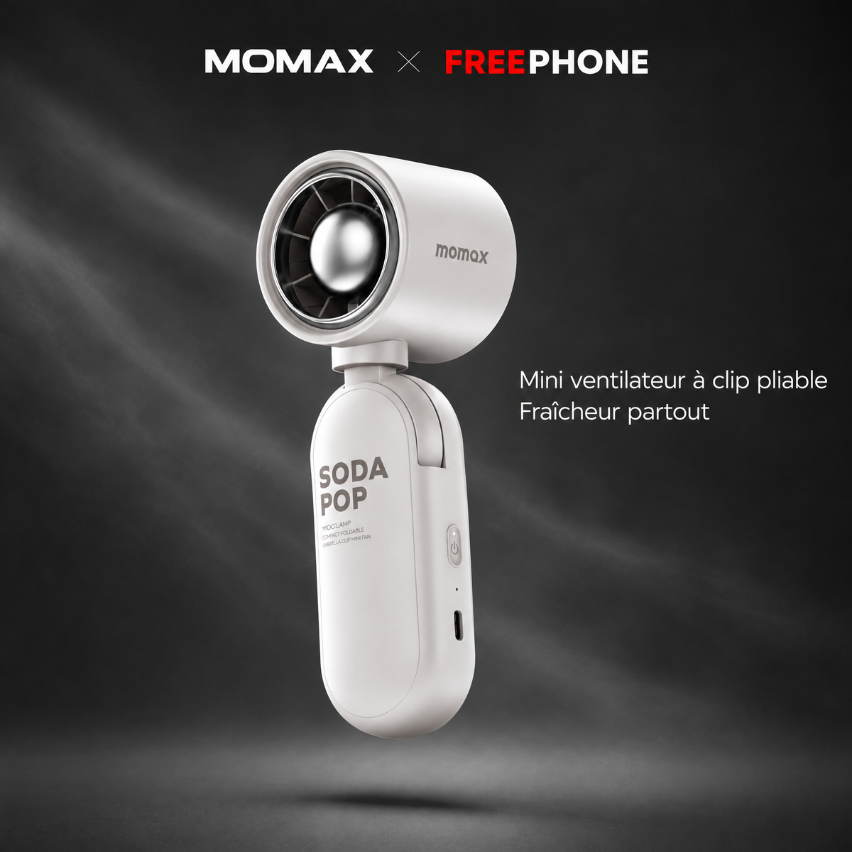MOMAX 1° Go Clamp Foldable Clip Mini Fan