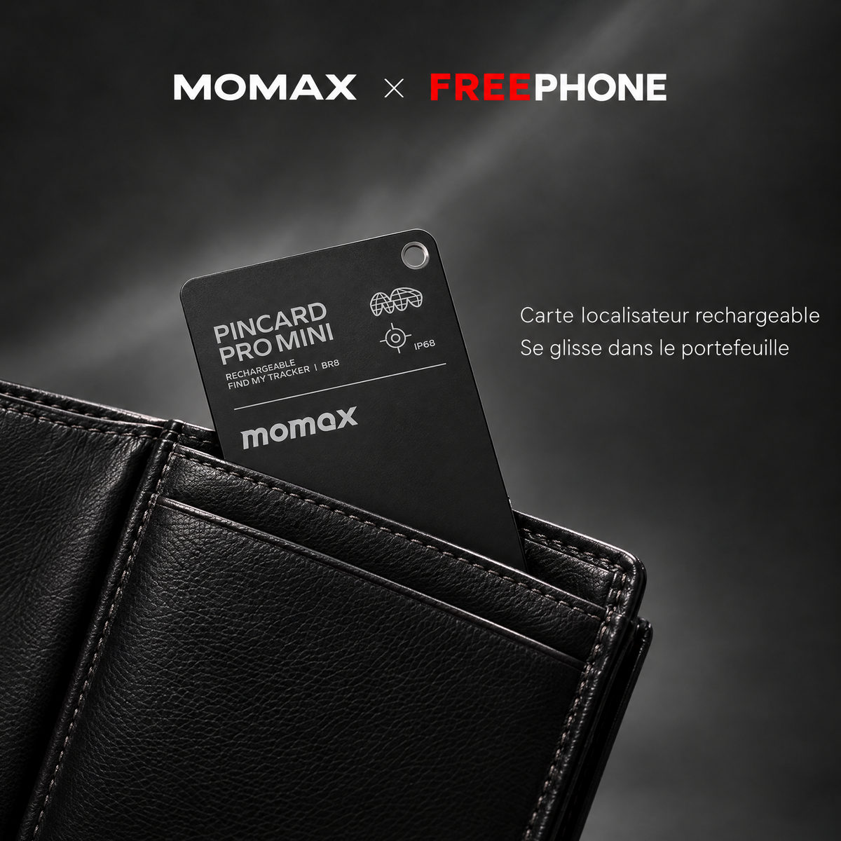 MOMAX PinCard Pro Mini Rechargeable Locator Card