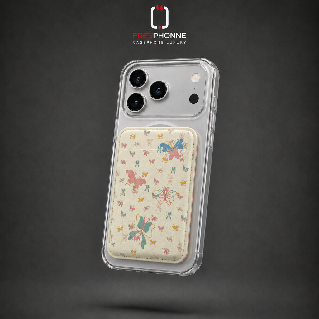 Wallet MagSafe papillons sur iPhone 17 Pro Max