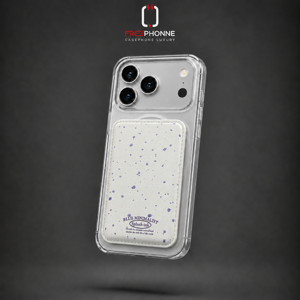 Wallet MagSafe splash violet sur iPhone 17 Pro Max