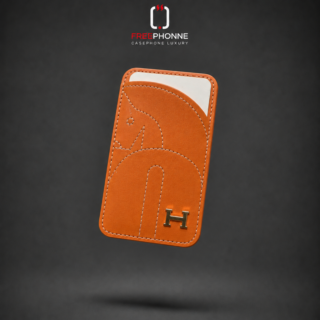 Wallet cuir cheval orange