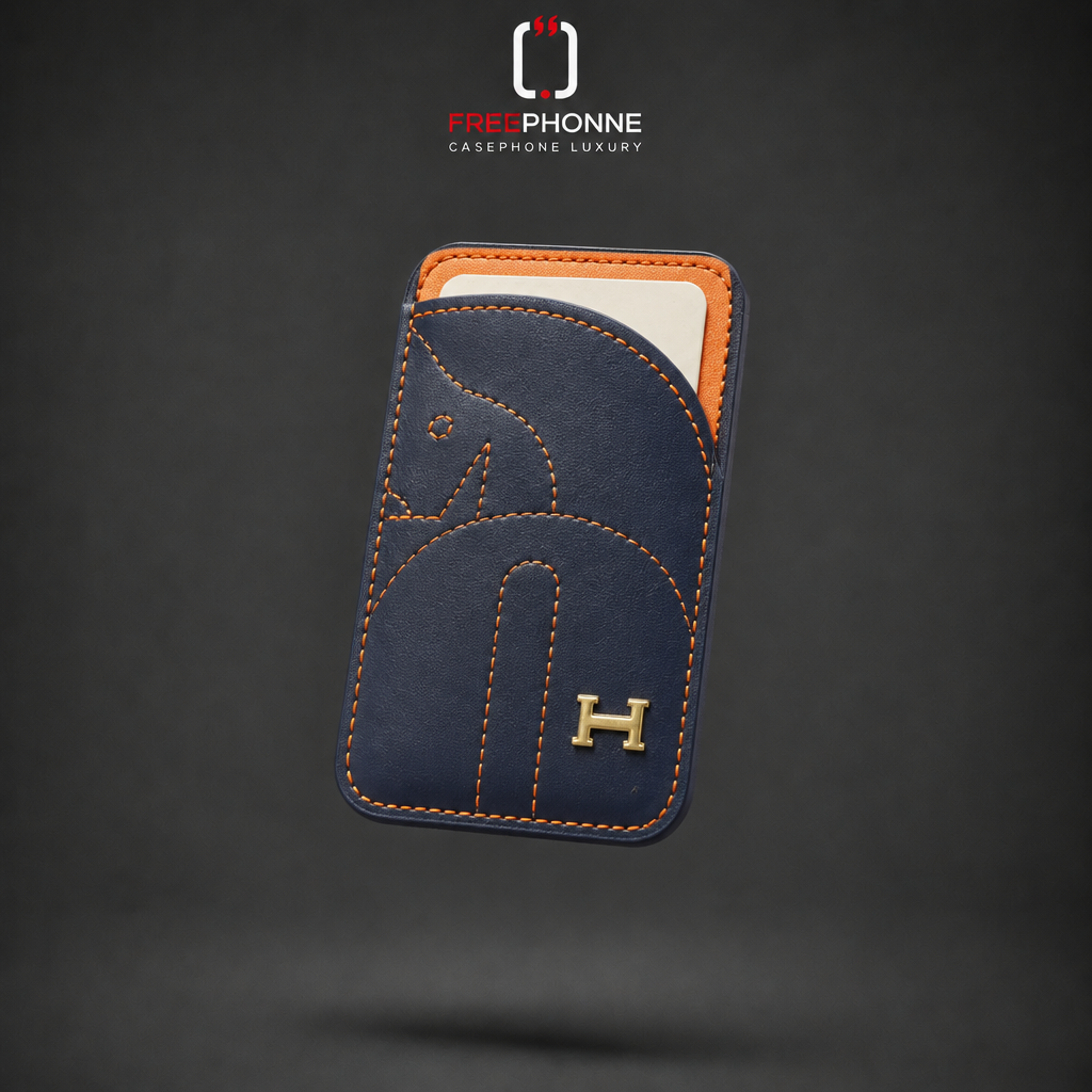 Wallet cuir cheval bleu marine