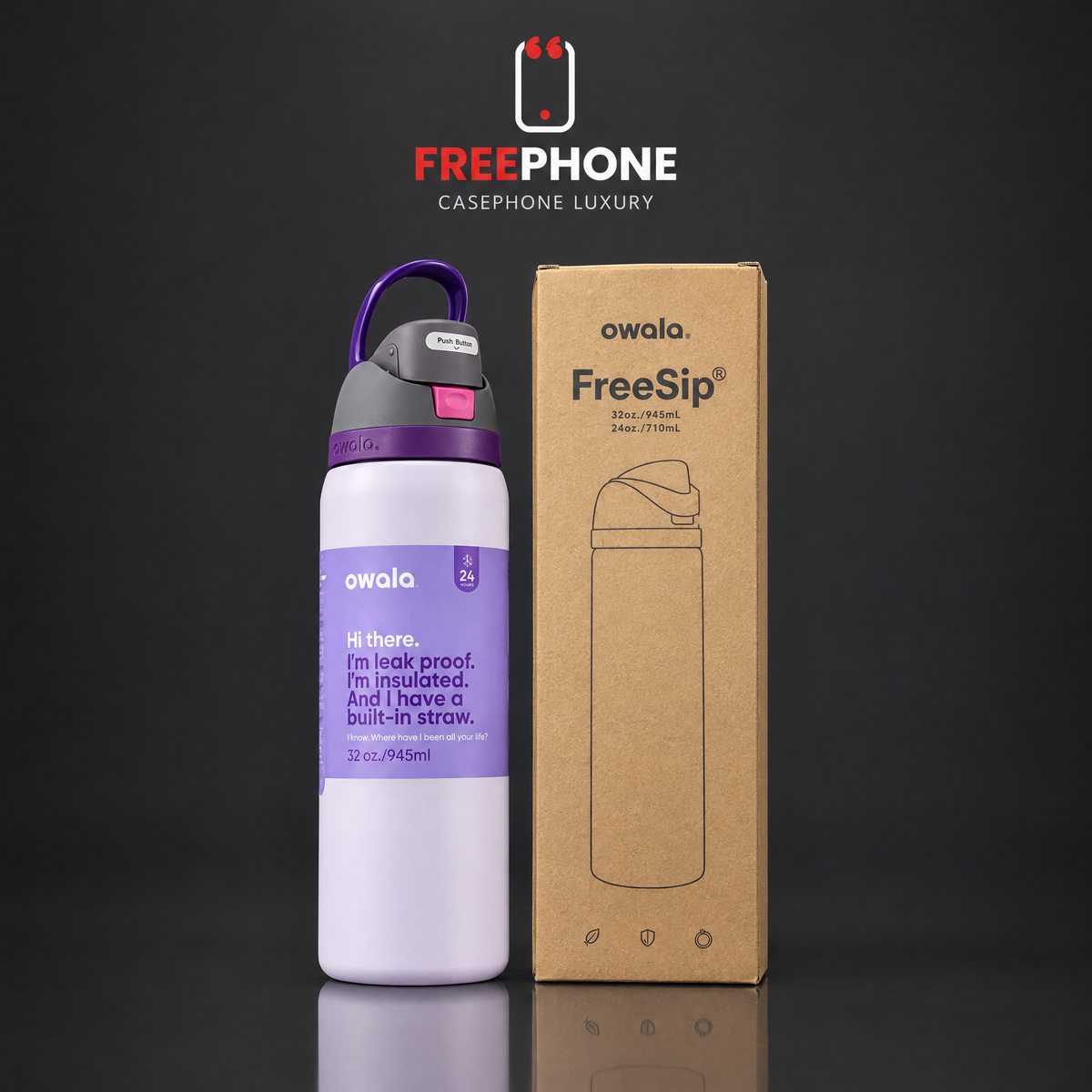 Gourde 32 oz isotherme avec paille – Lilas