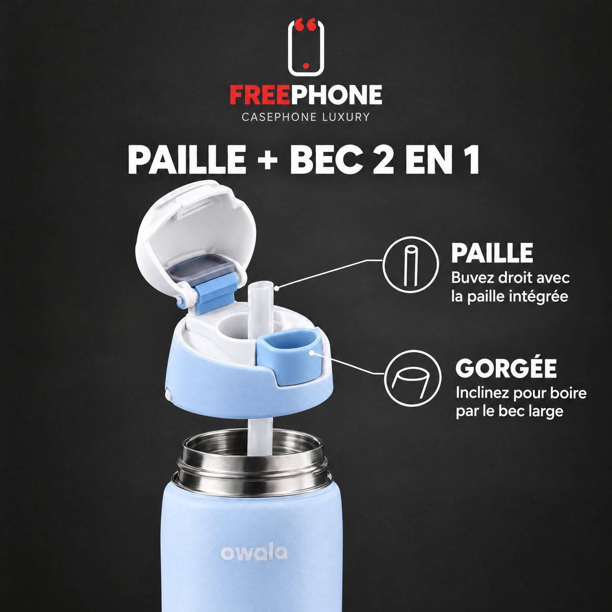 Paille et bec 2 en 1