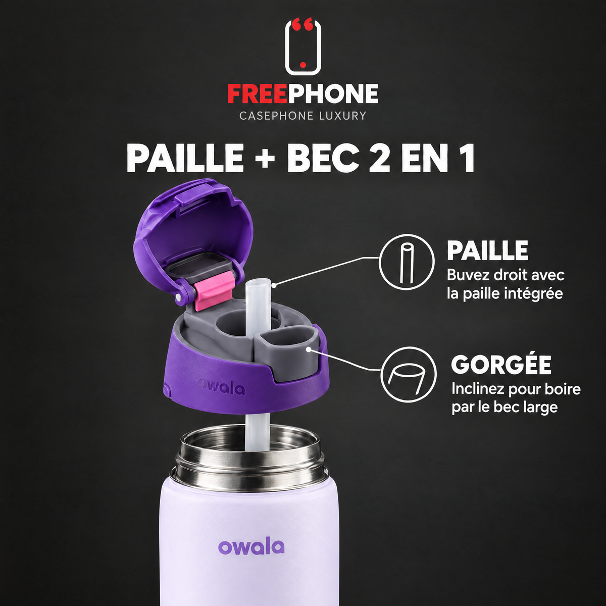 Paille et bec 2 en 1