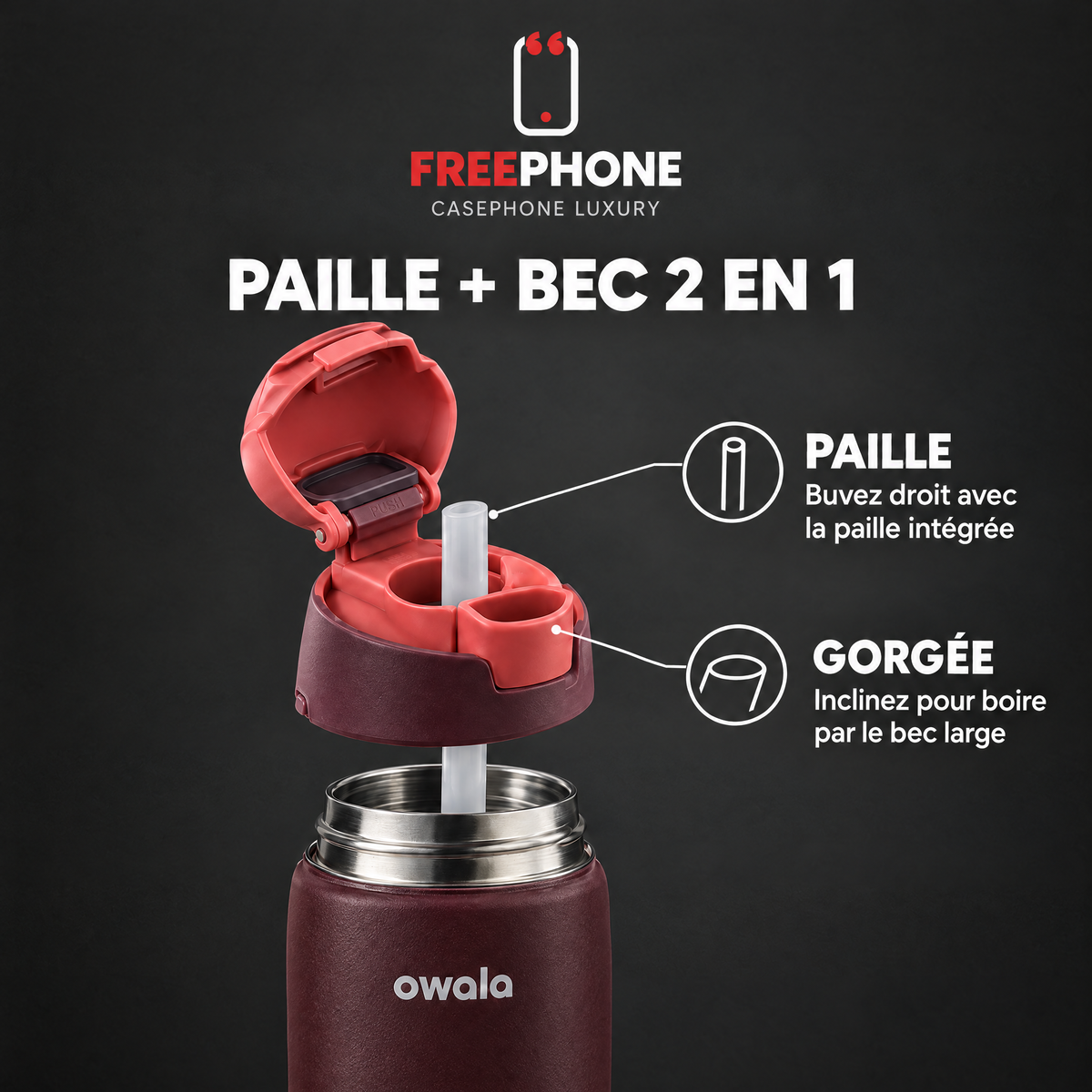 Paille et bec 2 en 1