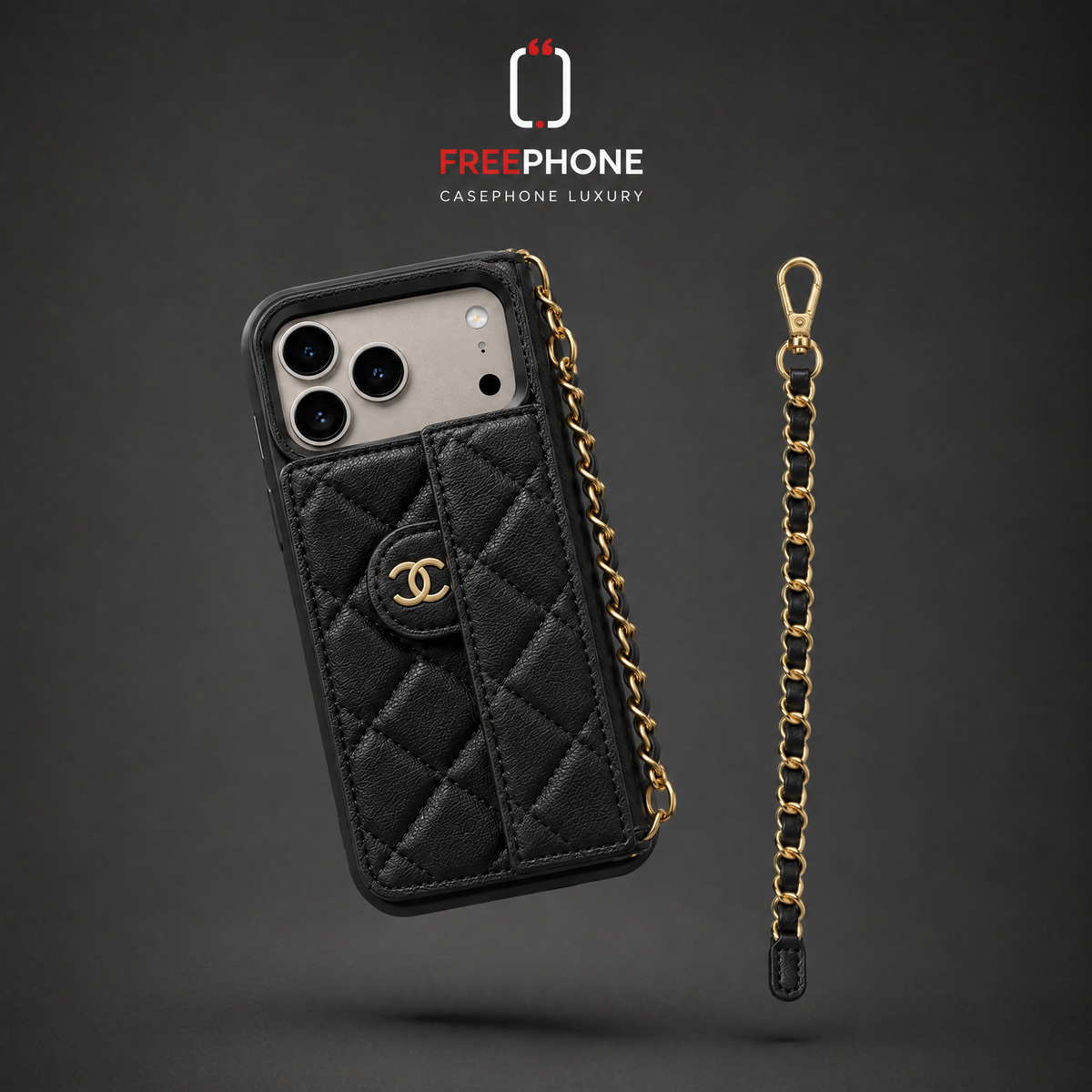 POCHETTE AVEC CORDON LONG Noir – 17 / 18 Pro Max