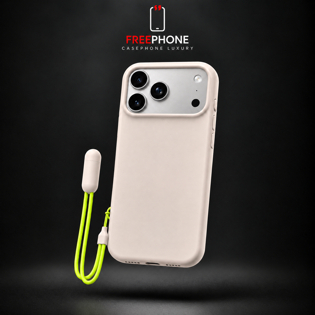 CASE BEATS AVEC BRACELET SUPPORT Beige – 17 / 18 Pro Max