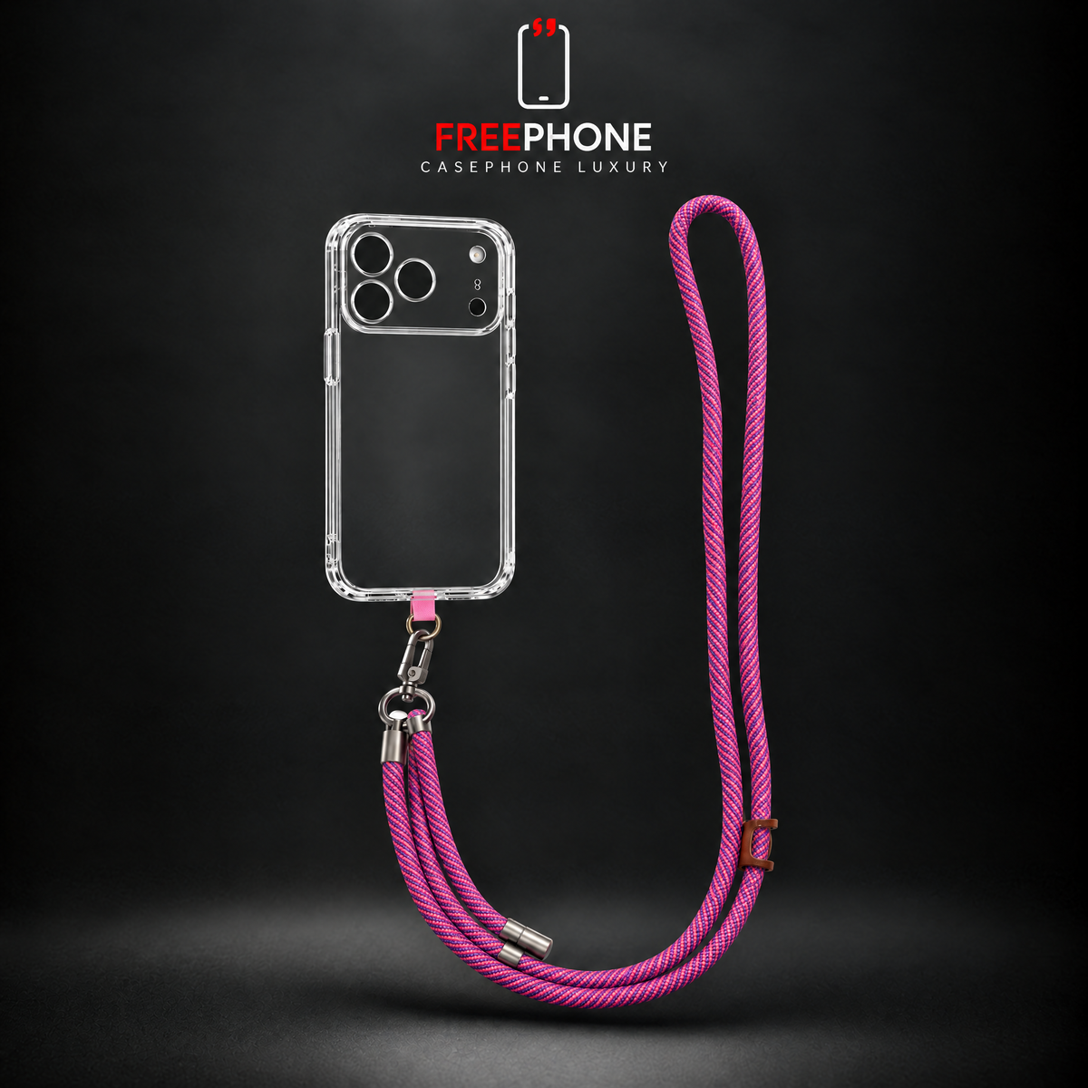 Cordon long ajustable Fuchsia & Violet