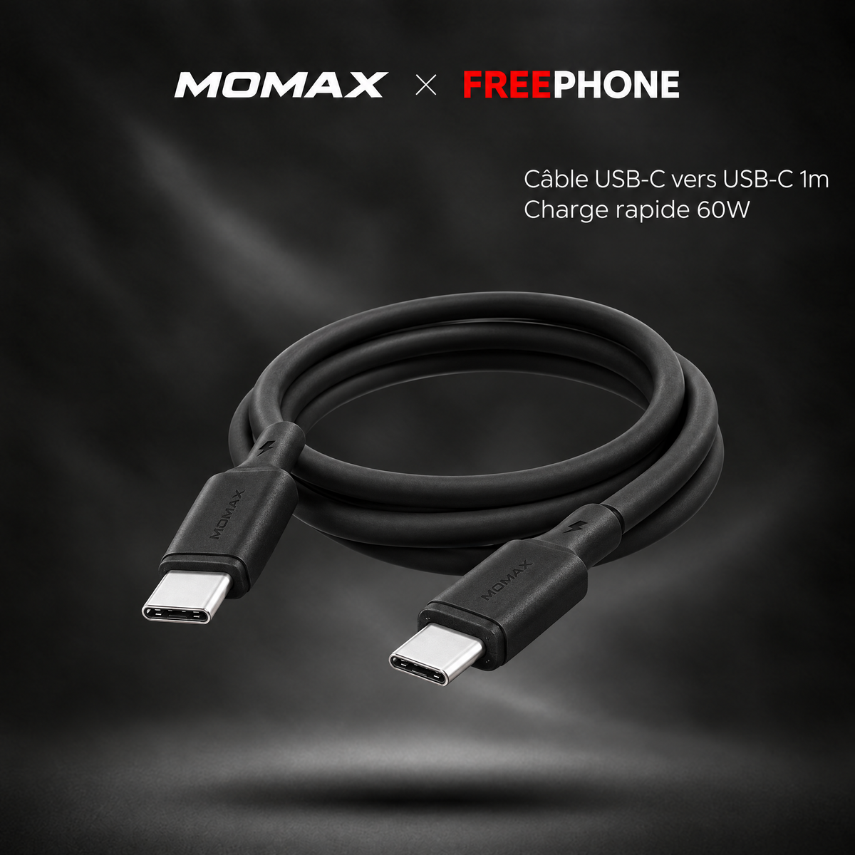 MOMAX ZERO câble USB-C Noir