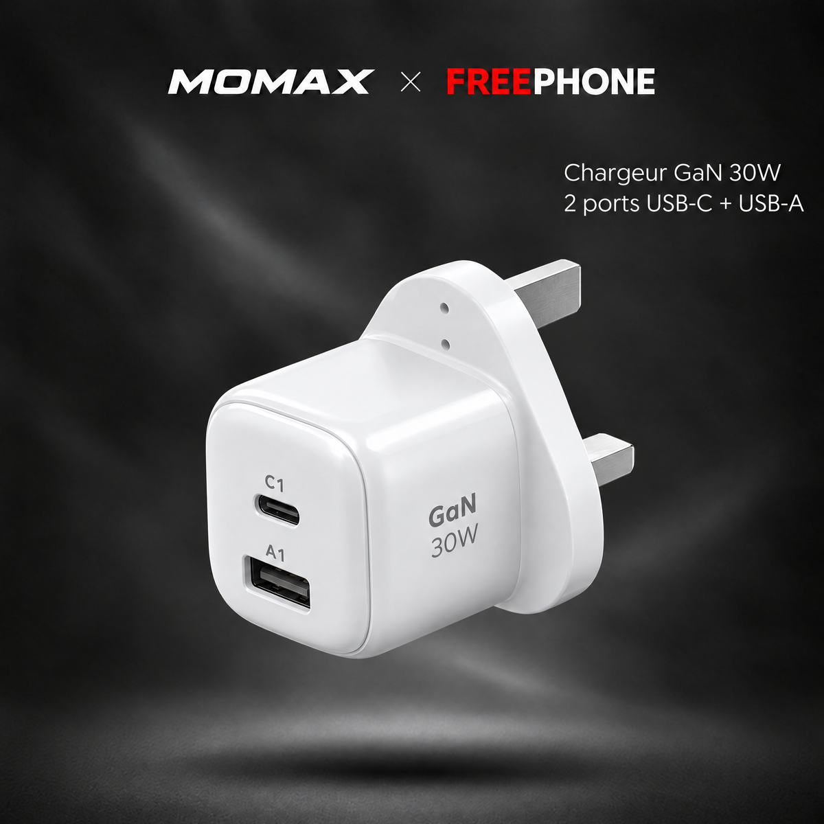 MOMAX 1-Charge 30W GaN Blanc