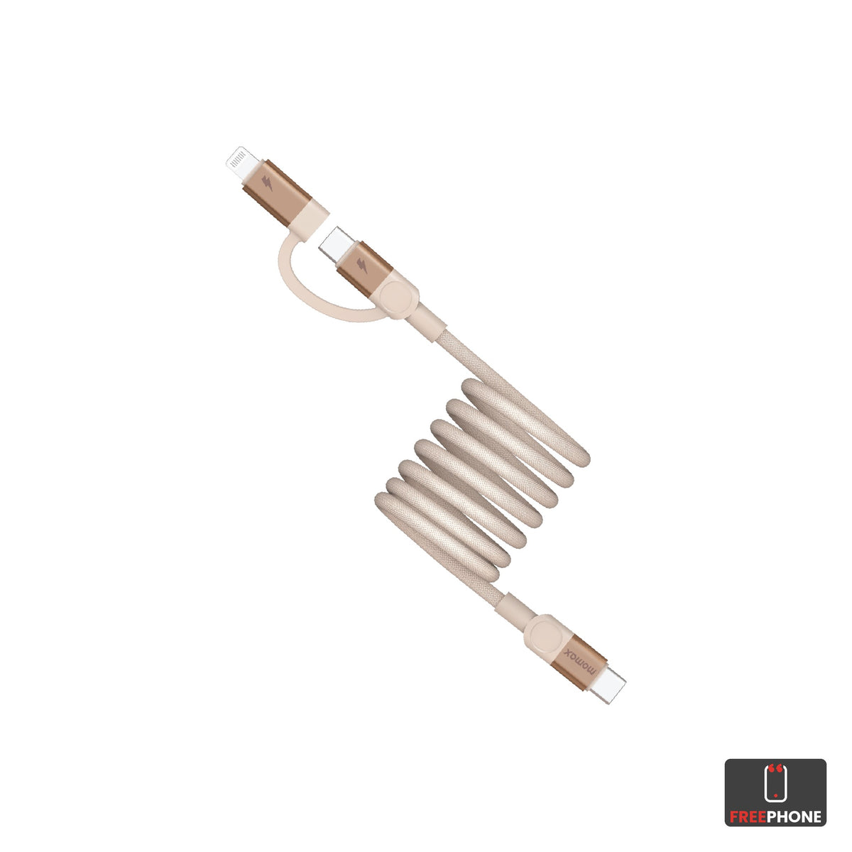 MOMAX Mag.Link Duo Magnetic Cable USB-C to USB-C & 8-pin 60W